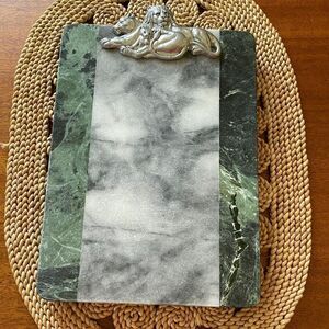 Vintage Rare Arthur Court Two Tone Lion Family Marble Cheese Tray Green Gray